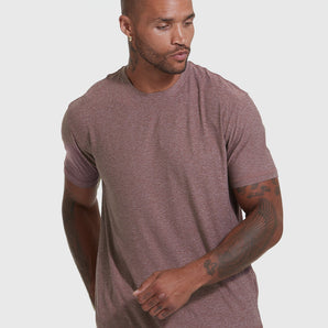 Heather Burgundy Active Crew Neck Tee