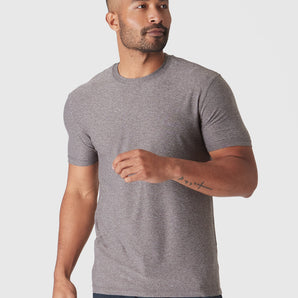 Heather Cocoa Active Crew Neck Tee