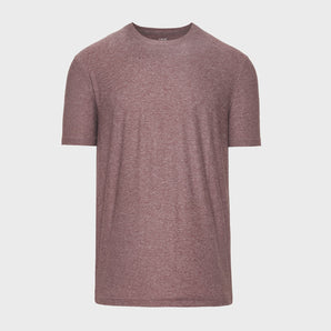 Heather Burgundy Active Crew Neck Tee