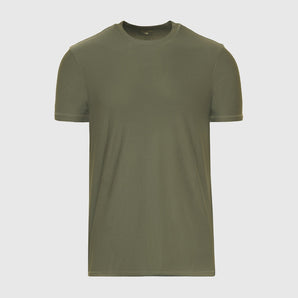 Military Green Active Crew Neck Tee