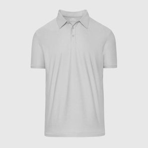 Heather Light Gray Active Short Sleeve Polo