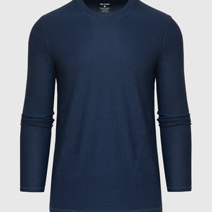 Deep Sea Blue Heather Active Long Sleeve Crew T-Shirt