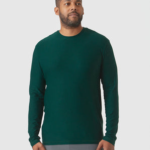 Evergreen Heather Active Long Sleeve Crew T-Shirt