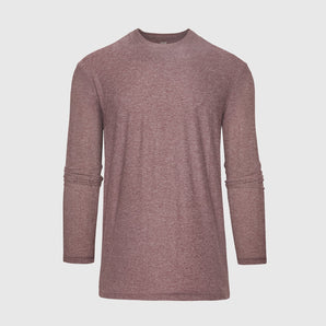 Heather Burgundy Active Long Sleeve Crew T-Shirt