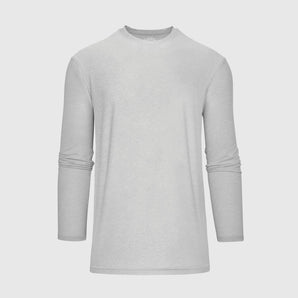 Heather Light Gray Active Long Sleeve Crew T-Shirt