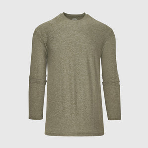 Heather Military Green Active Long Sleeve Crew T-Shirt