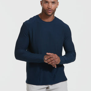 Navy Active Long Sleeve Crew T-Shirt