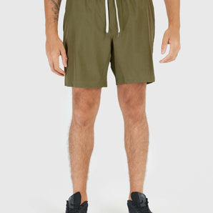 Military Green Active Quick Dry Shorts with Liner