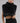 Opulent Faux Fur Cropped Vest - Black