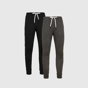 Black & Charcoal Heather Gray Active Training Joggers 2-Pack