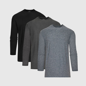 Essential Active Long Sleeve Crew 3-Pack