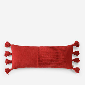 Braided Pom Pom Lumbar Pillow