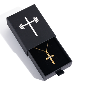 Studded Cross Pendant Necklace