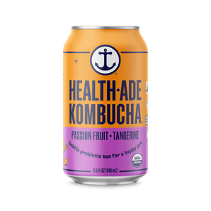Passion Fruit-Tangerine Kombucha in Cans